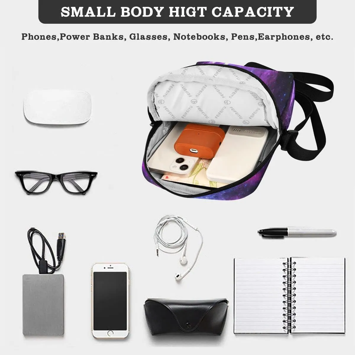 Messenger Bag Crossbody Shoulder Bag Canvas Shoulder Bag Universe Galaxy Nebula Space for Men Women Outdoor Travel Business
