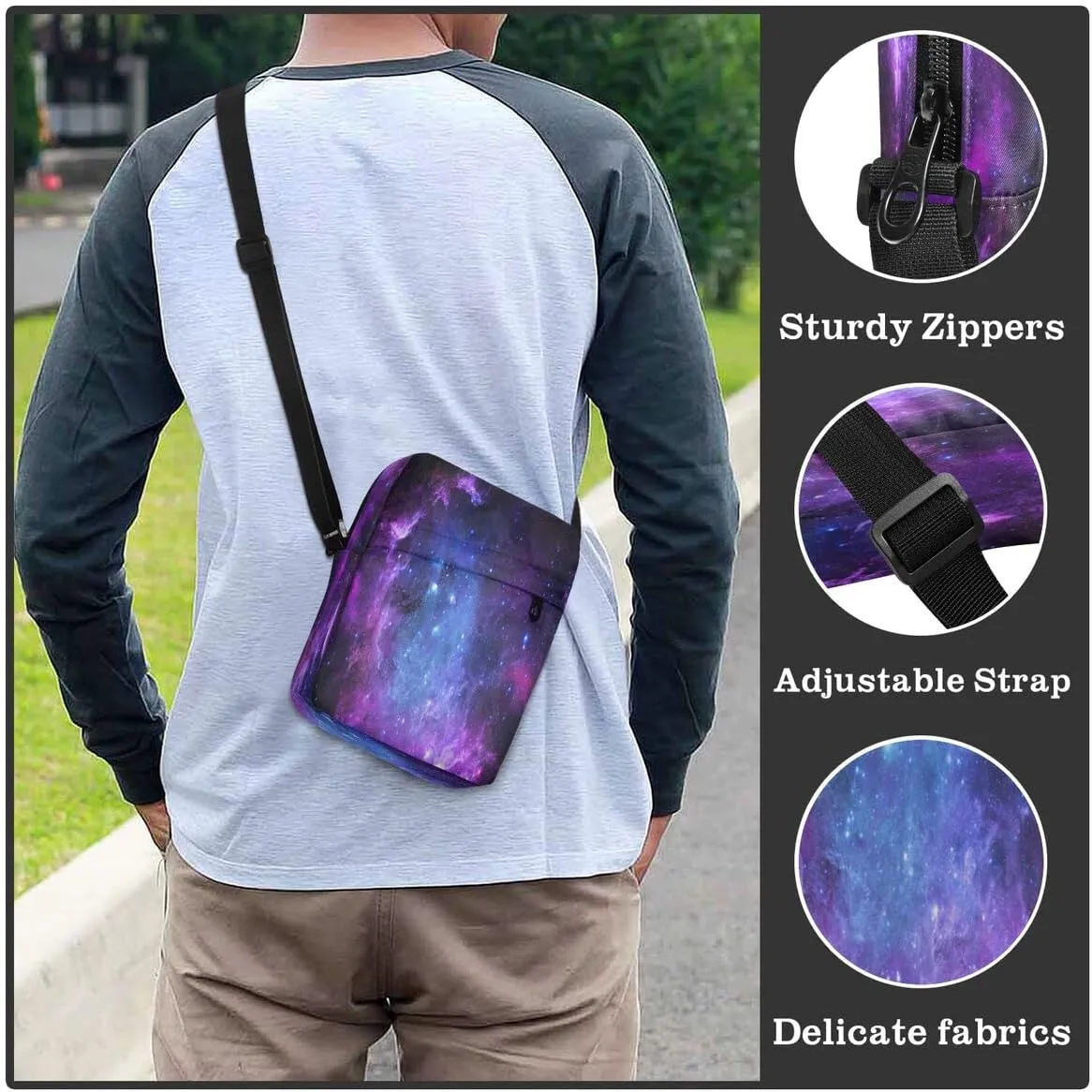 Messenger Bag Crossbody Shoulder Bag Canvas Shoulder Bag Universe Galaxy Nebula Space for Men Women Outdoor Travel Business