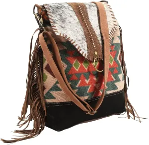 Messenger Upcycled Wool Upcycled Canvas Hair-On Genuine Leather Women's Bag Western Handbag Purse | Womens Western Handbags | Canvas Purses for Women, Womens Handbags Summer