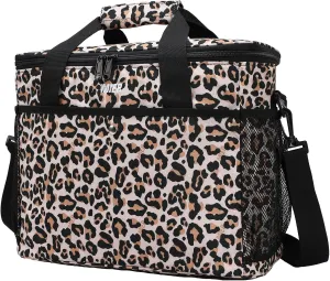 MIER 18L Large Soft Cooler Insulated Picnic Bag for Grocery, Camping, Car, Leopard