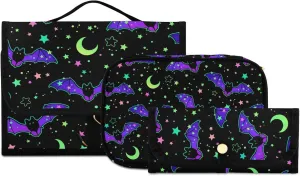 MNSRUU Toiletry Bag Magic Galaxy Bat Hanging Makeup Bag Travel bag for Toiletries 3 PCS Toiletry Bags Set for Traveling, Travel Organizer for Accessories