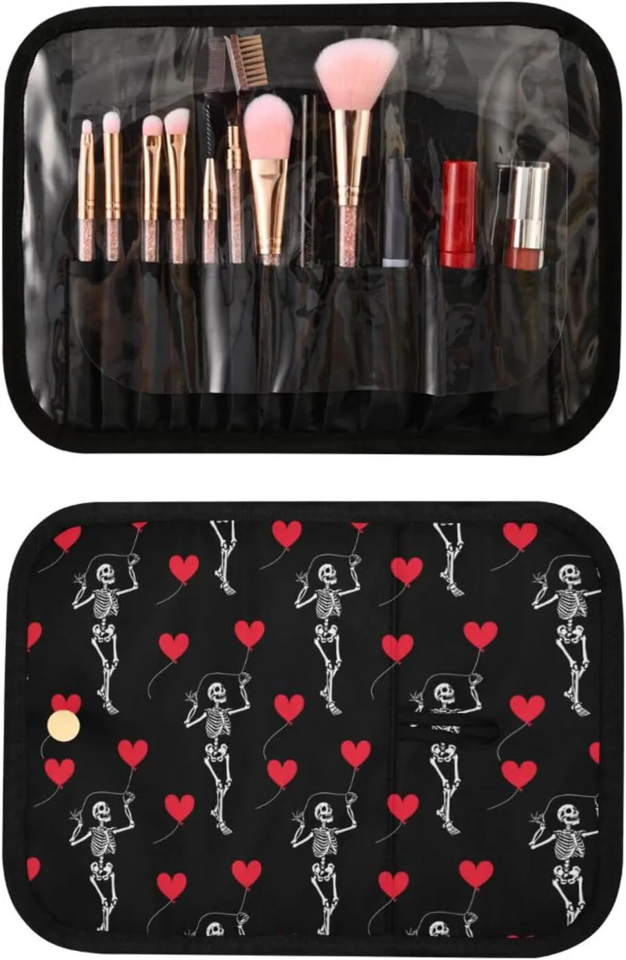 MNSRUU Toiletry Bag Romantic Skull Gothic Hanging Makeup Bag for Toiletries 3 PCS Travel Toiletry Organizer Bags Portable Clear Toiletry Kit
