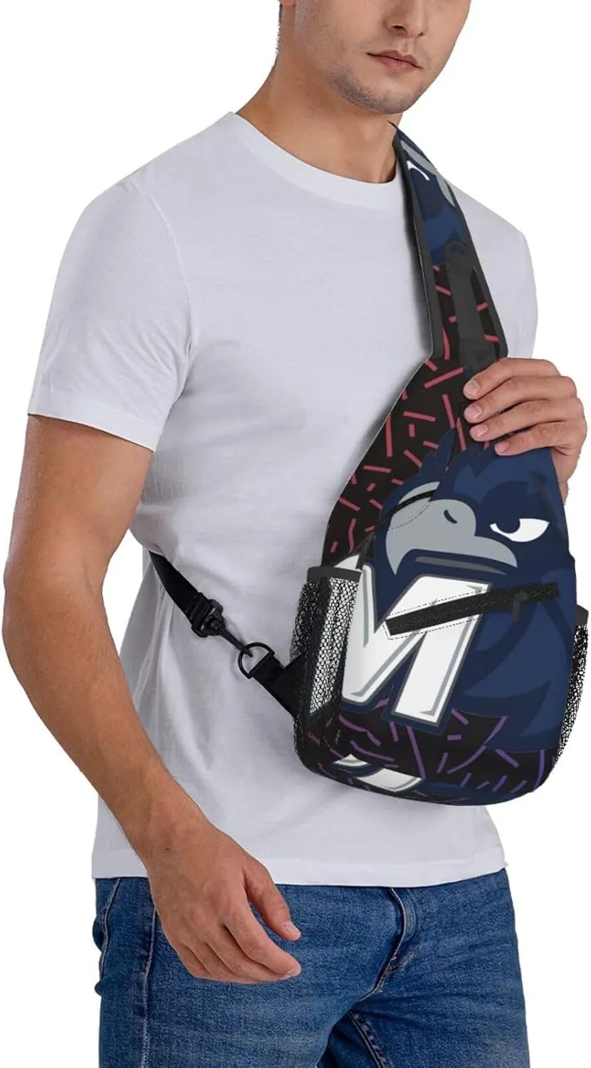 Monmouth University Crossbody For Men Women Sling Chest Bag Shoulder Bag Lightweight One Strap Backpack Multipurpose Travel Hiking Daypack