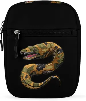 Moray Eel Camouflage Small Crossbody Bags Mini Shoulder Bag Travel Messenger Bag for Men Women