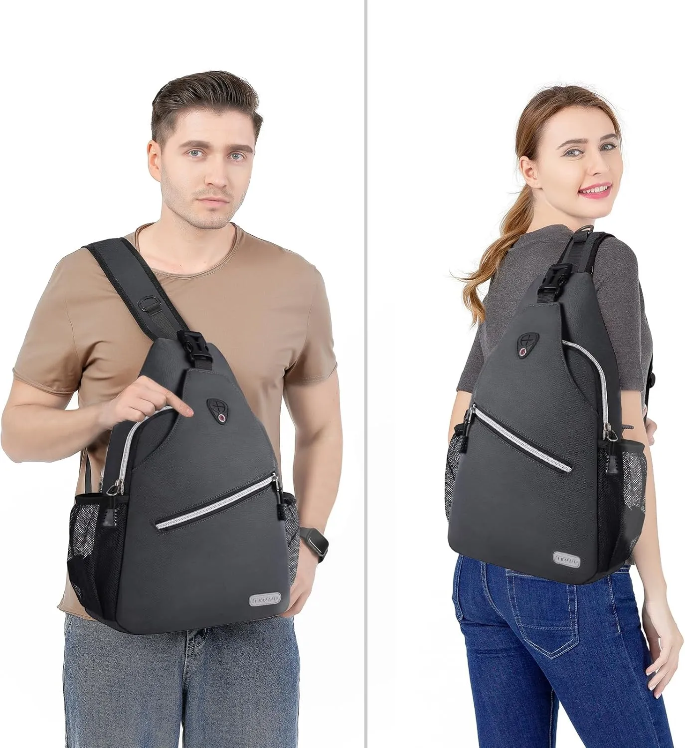 MOSISO Rope Sling Backpack (Up to 13 inch), Multipurpose Crossbody Chest One Shoulder Outdoor Travel Hiking Daypack