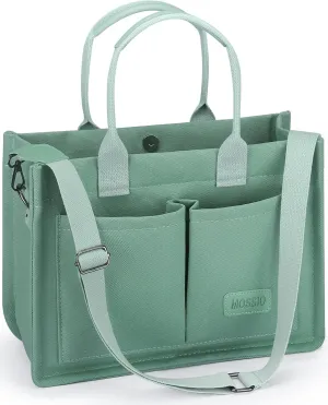 Mossio Large Canvas Tote Bag for Women with Pockets - Laptop Crossbody Work Tote Bag Everyday Bag Shoulder Purse Handbag