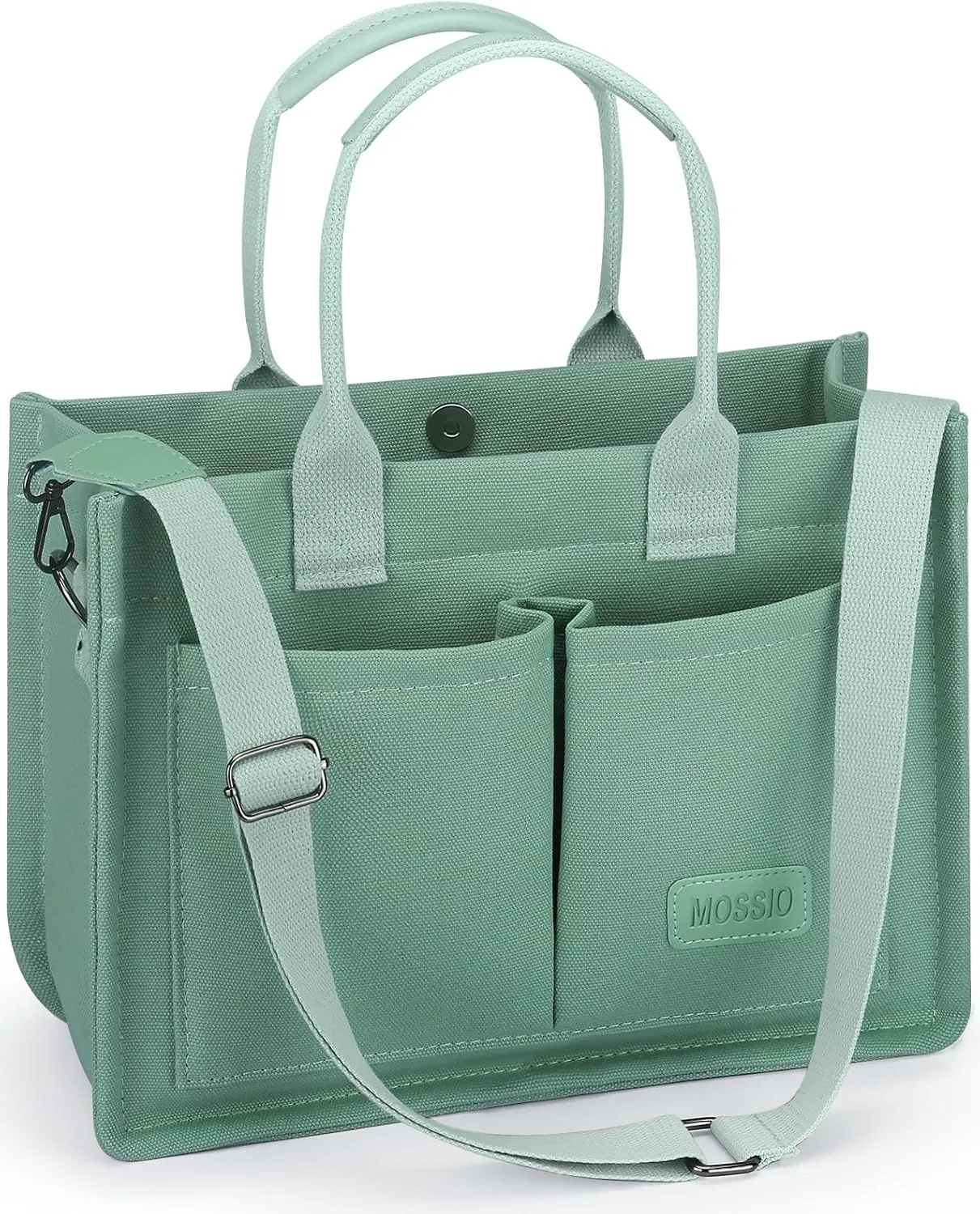 Mossio Large Canvas Tote Bag for Women with Pockets - Laptop Crossbody Work Tote Bag Everyday Bag Shoulder Purse Handbag