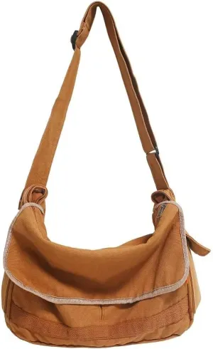 Mudono Messenger Satchel for Women Canvas Hobo Crossbody Purse Large Multi Pockets Shoulder Bag Travel Everyday Purse