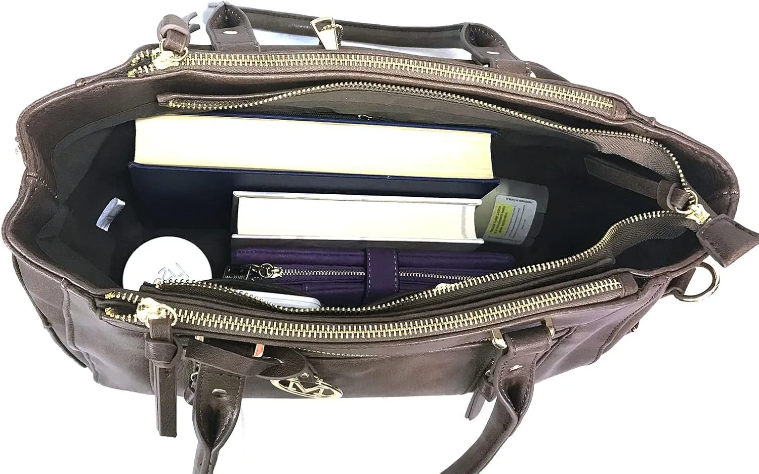 Multi Zippers Fashion Locking Faux Leather Concealed Carry Gun Shoulder Bag