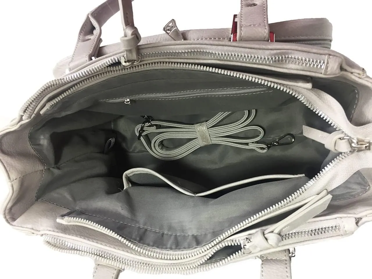 Multi Zippers Fashion Locking Faux Leather Concealed Carry Gun Shoulder Bag