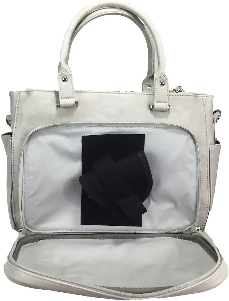 Multi Zippers Fashion Locking Faux Leather Concealed Carry Gun Shoulder Bag