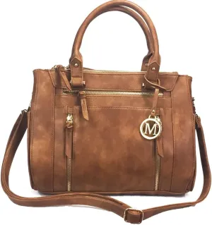 Multi Zippers Fashion Locking Faux Leather Concealed Carry Gun Shoulder Bag