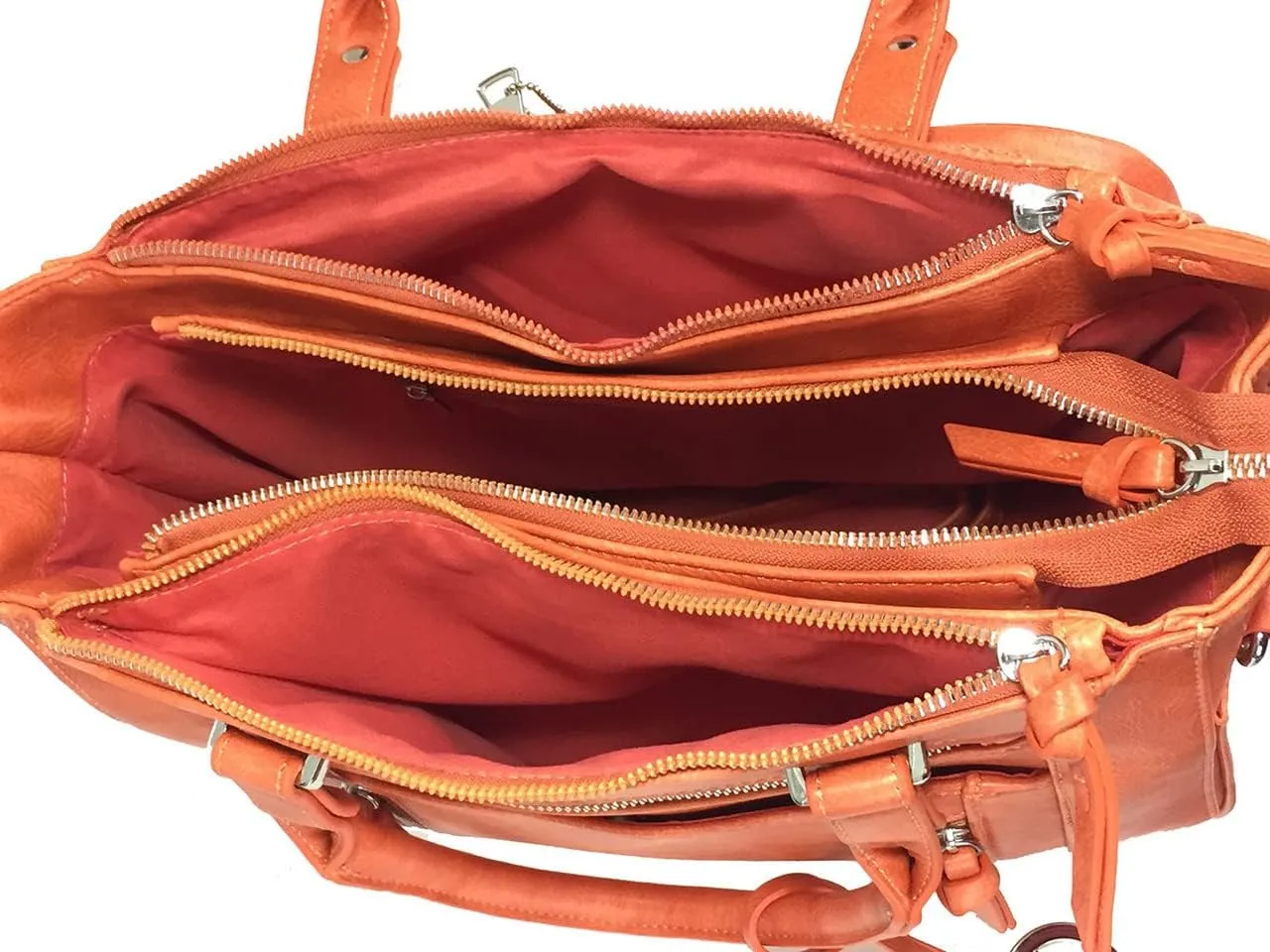 Multi Zippers Fashion Locking Faux Leather Concealed Carry Gun Shoulder Bag