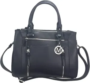 Multi Zippers Fashion Locking Faux Leather Concealed Carry Gun Shoulder Bag