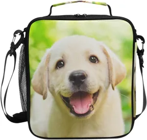 My Little Nest Insulated Cooler Square Tote Lunch Bag Labrador Puppy Cooler Bag Work Picnic Organizer Lunchbox for Women Men