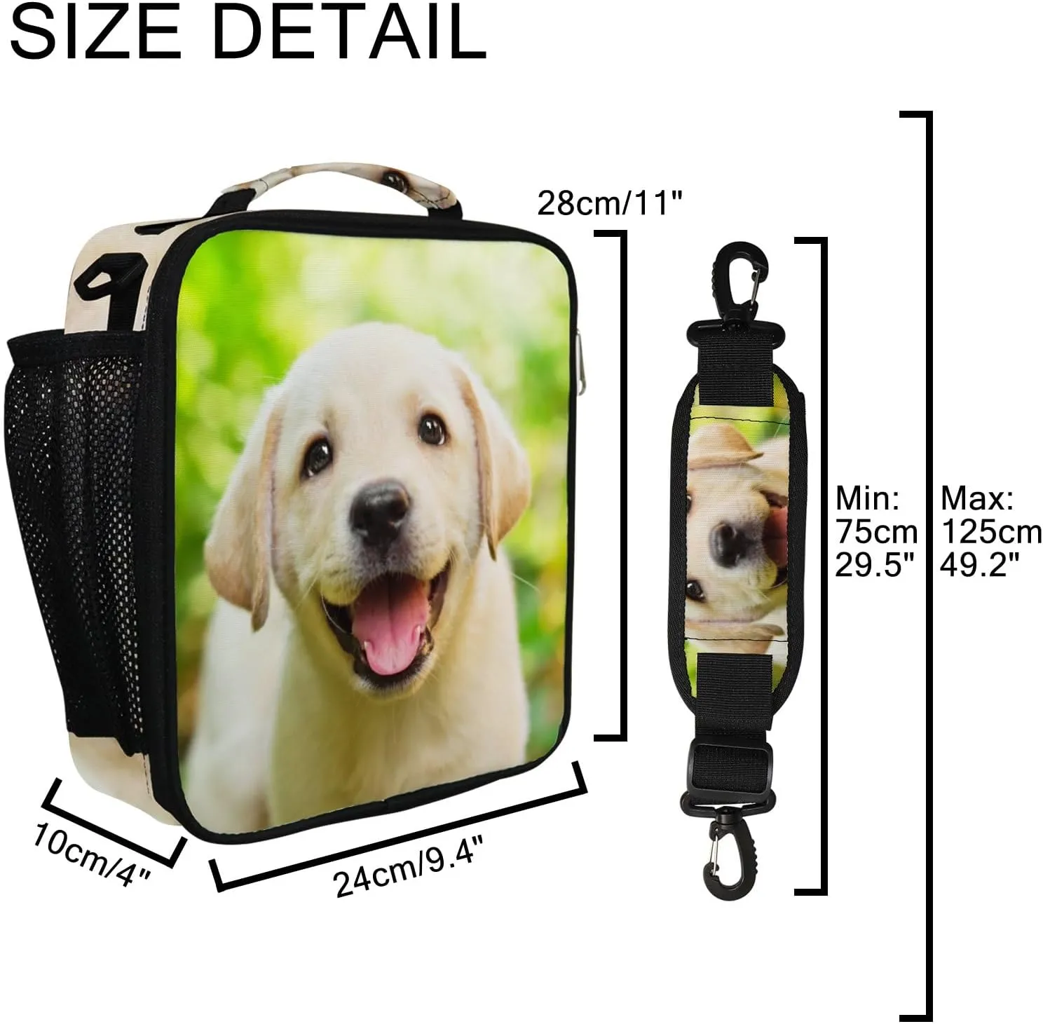My Little Nest Insulated Cooler Square Tote Lunch Bag Labrador Puppy Cooler Bag Work Picnic Organizer Lunchbox for Women Men