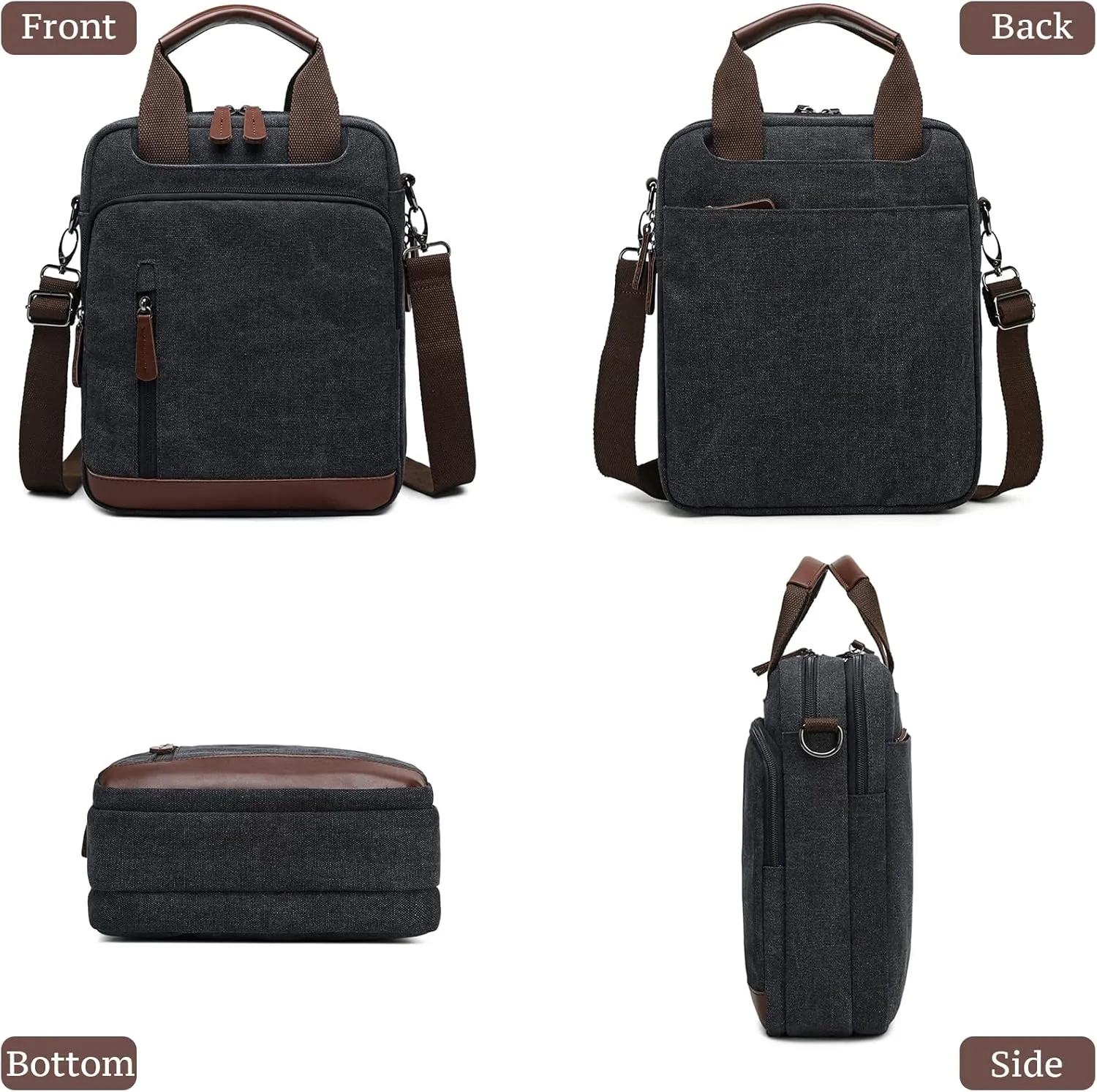 mygreen Mens Crossbody Shoulder Bag Canvas Messenger Bag Work Bag