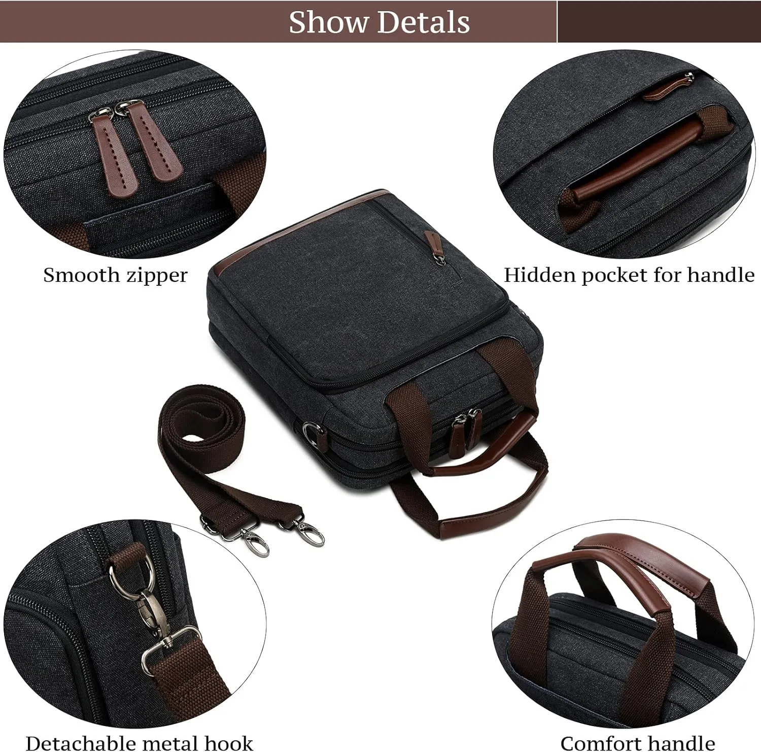 mygreen Mens Crossbody Shoulder Bag Canvas Messenger Bag Work Bag