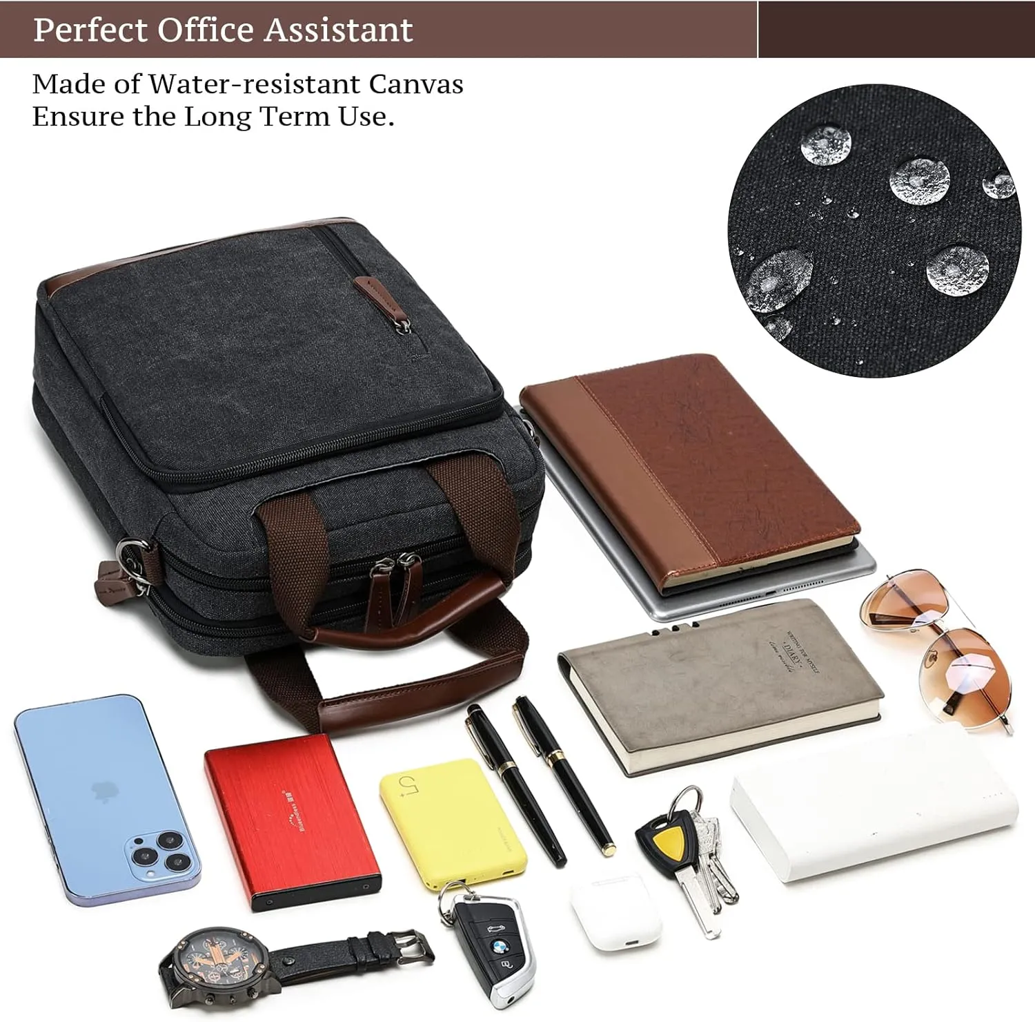 mygreen Mens Crossbody Shoulder Bag Canvas Messenger Bag Work Bag