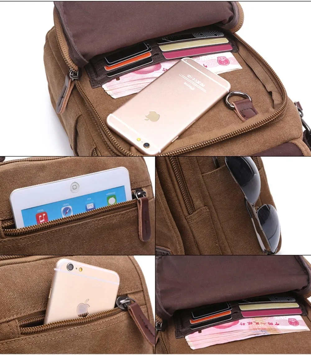 mygreen Small Canvas Crossbody Shoulder Bag Messenger Bag Work Bag