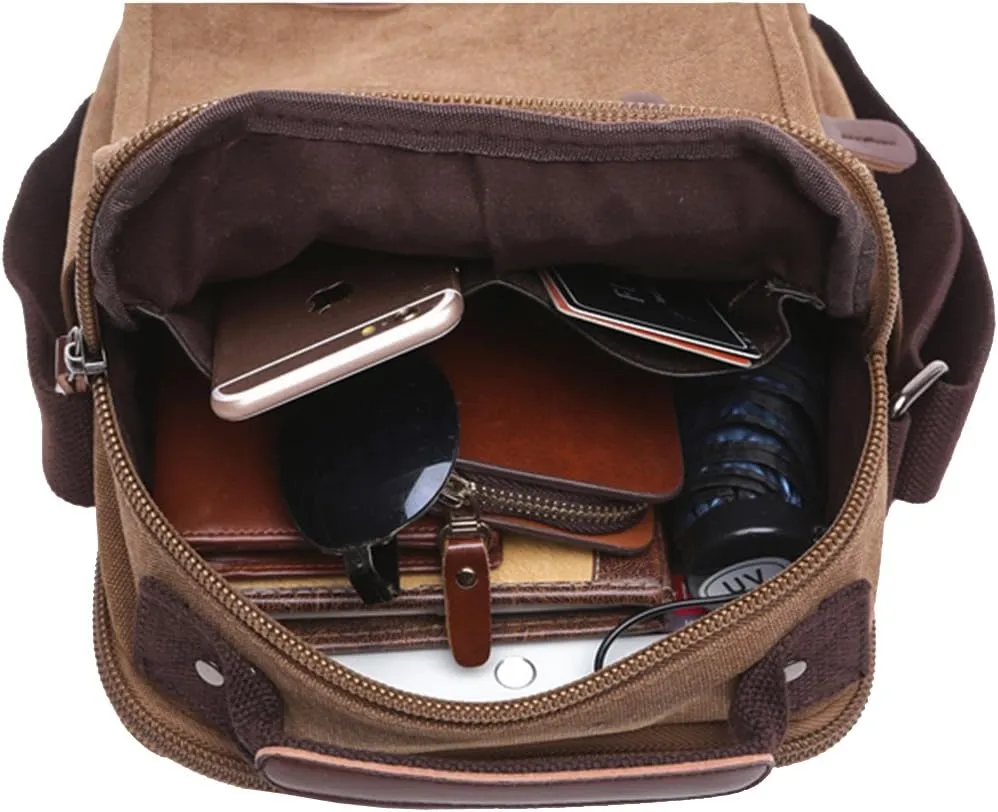 mygreen Small Canvas Crossbody Shoulder Bag Messenger Bag Work Bag