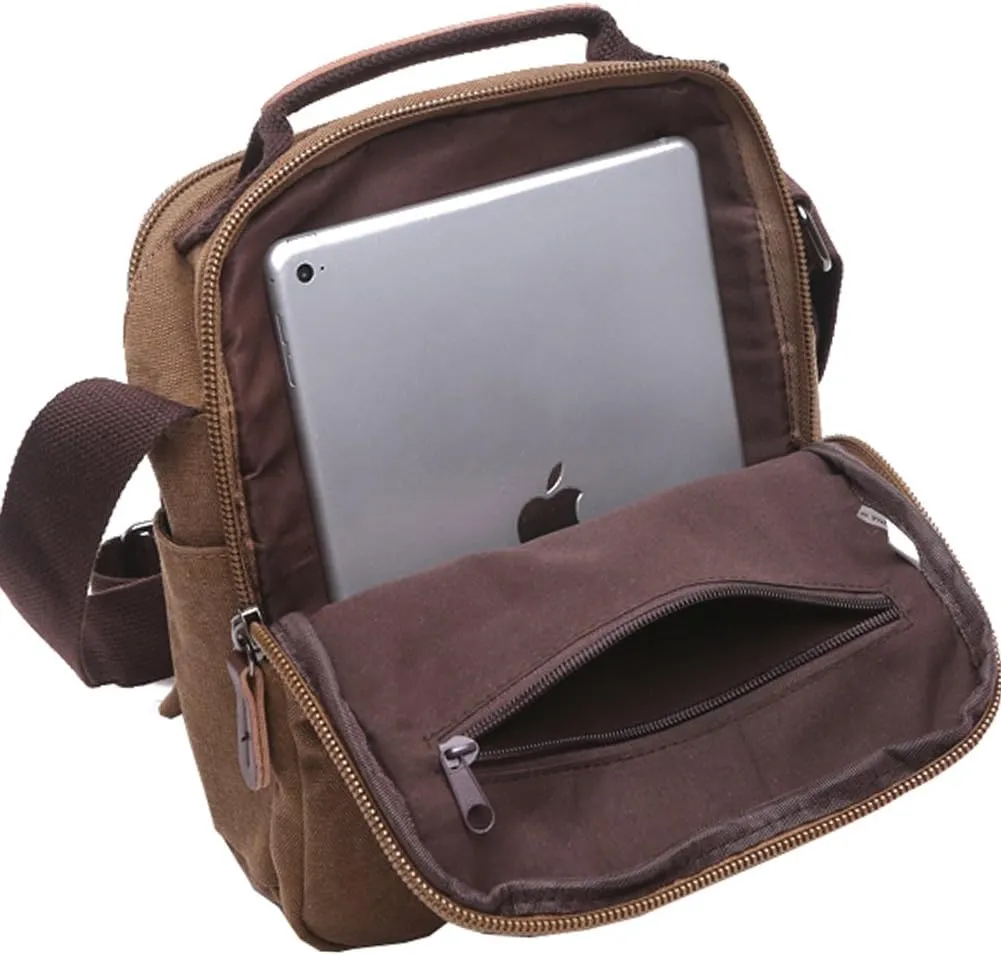 mygreen Small Canvas Crossbody Shoulder Bag Messenger Bag Work Bag