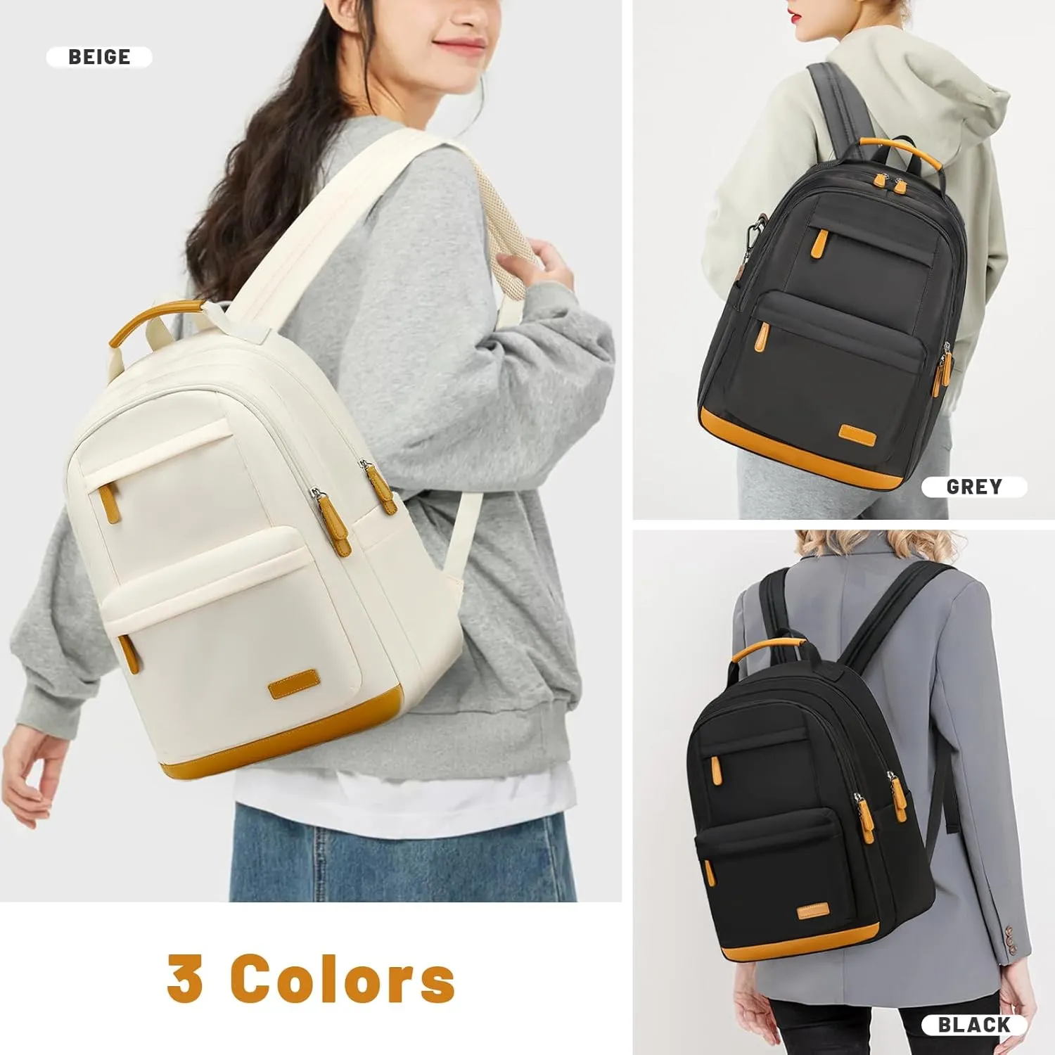 mygreen Stylish and Multifunctional Women's Laptop Backpack - The Perfect Blend of Elegance and Practicality Dark Grey