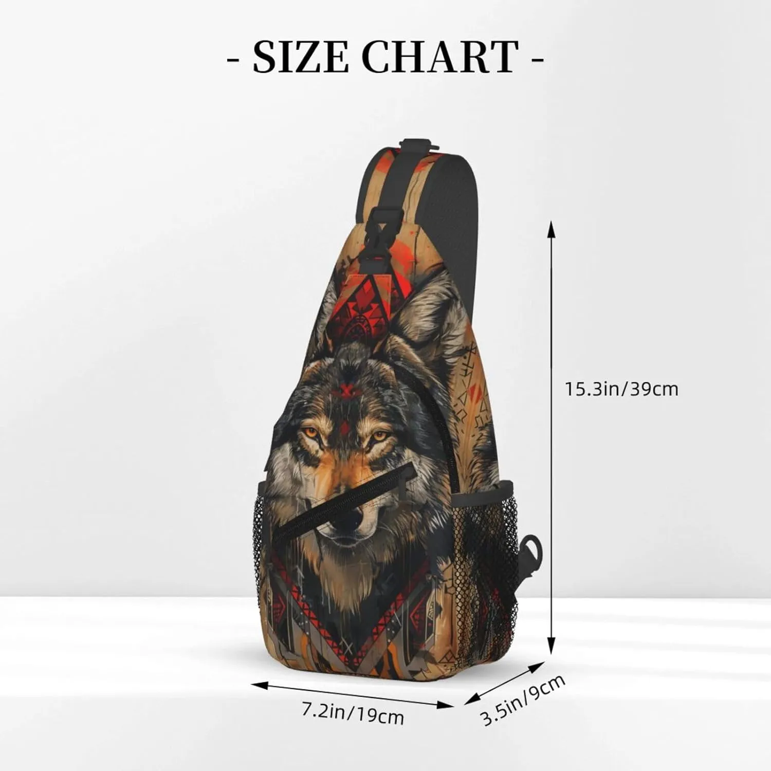Native American Indian Sling Backpack Chest Bag Crossbody Shoulder Bag Gym Cycling Travel Hiking Daypack For Men Women