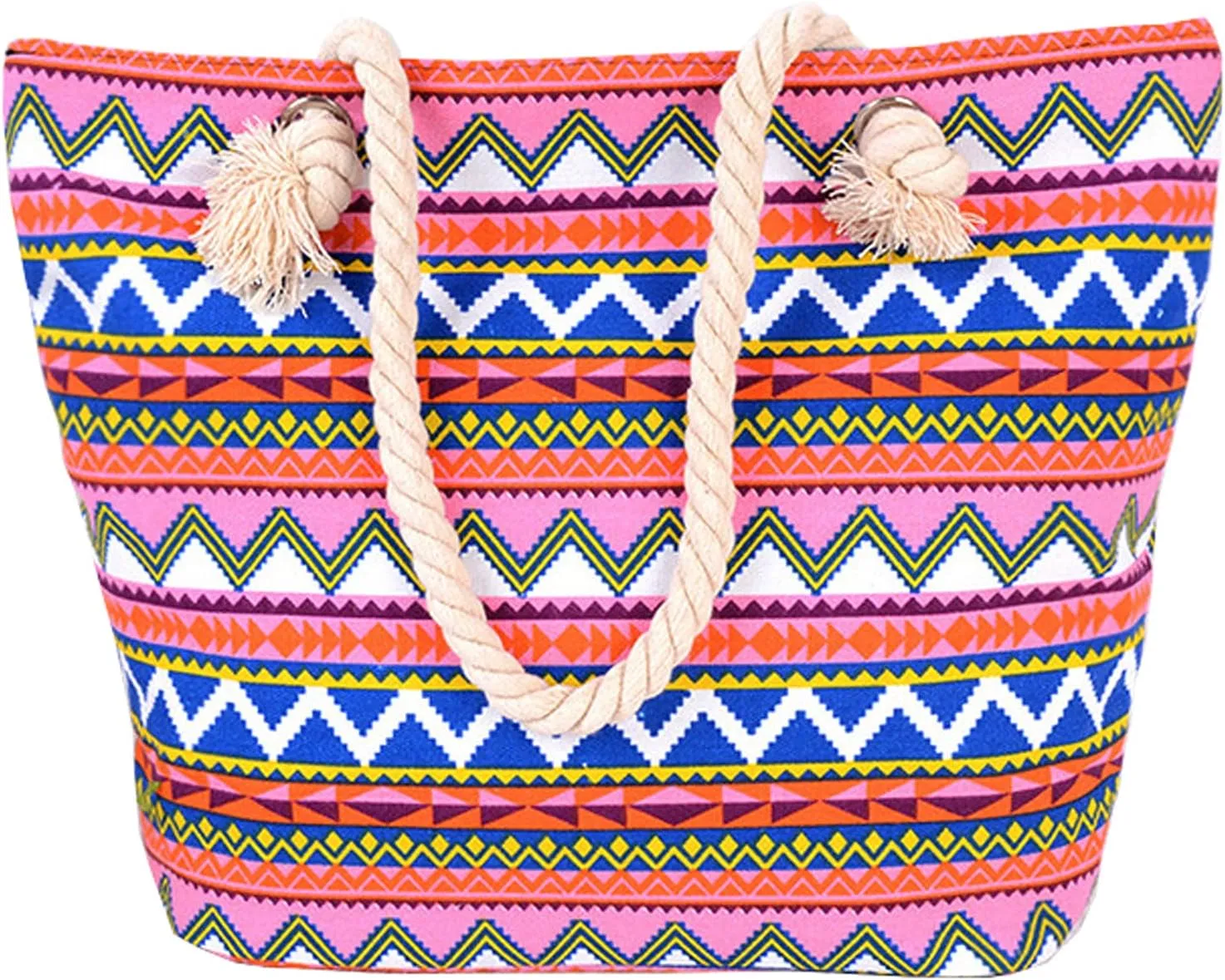 Nevenka Canvas Tote Beach Bag With Zipper Top Handle Handbag Shoulder Bags Shopping Bag