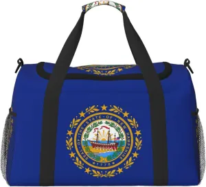 New Hampshire state flag print Personal Item Bag Large Duffel Bag Travel Bag Weekender Bag Gym Bag Tote Duffel bag
