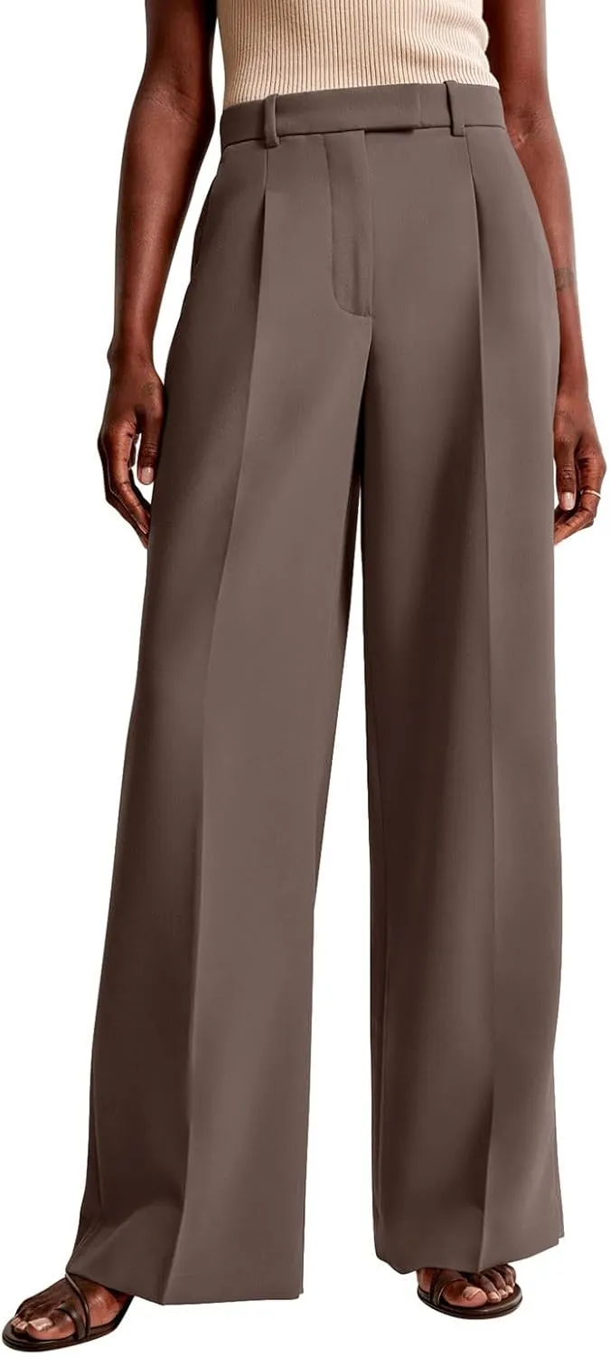 NIMIN Women Wide Leg Pants High Waisted Dressy Work Trousers Business Casual Palazzo Pants with Pockets