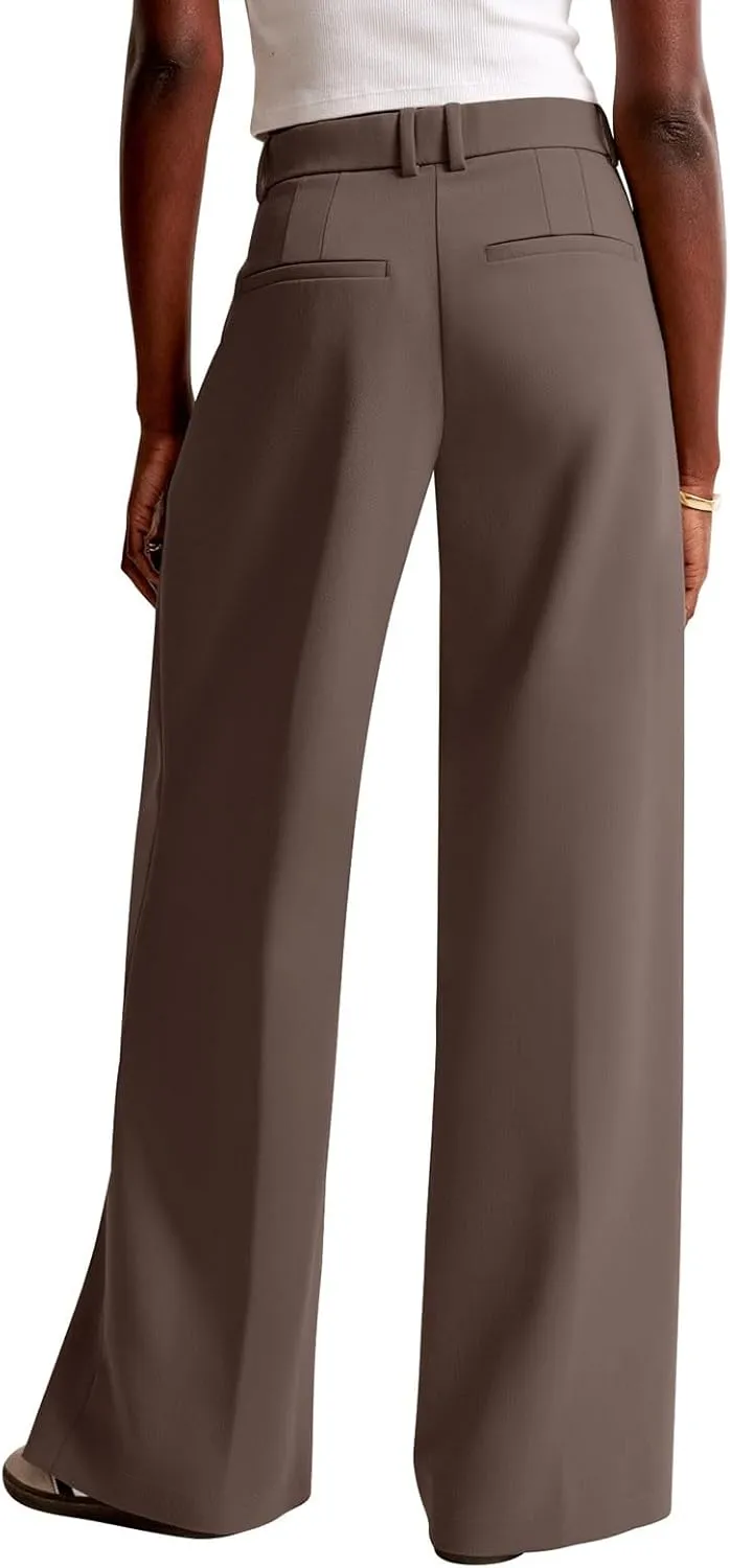 NIMIN Women Wide Leg Pants High Waisted Dressy Work Trousers Business Casual Palazzo Pants with Pockets