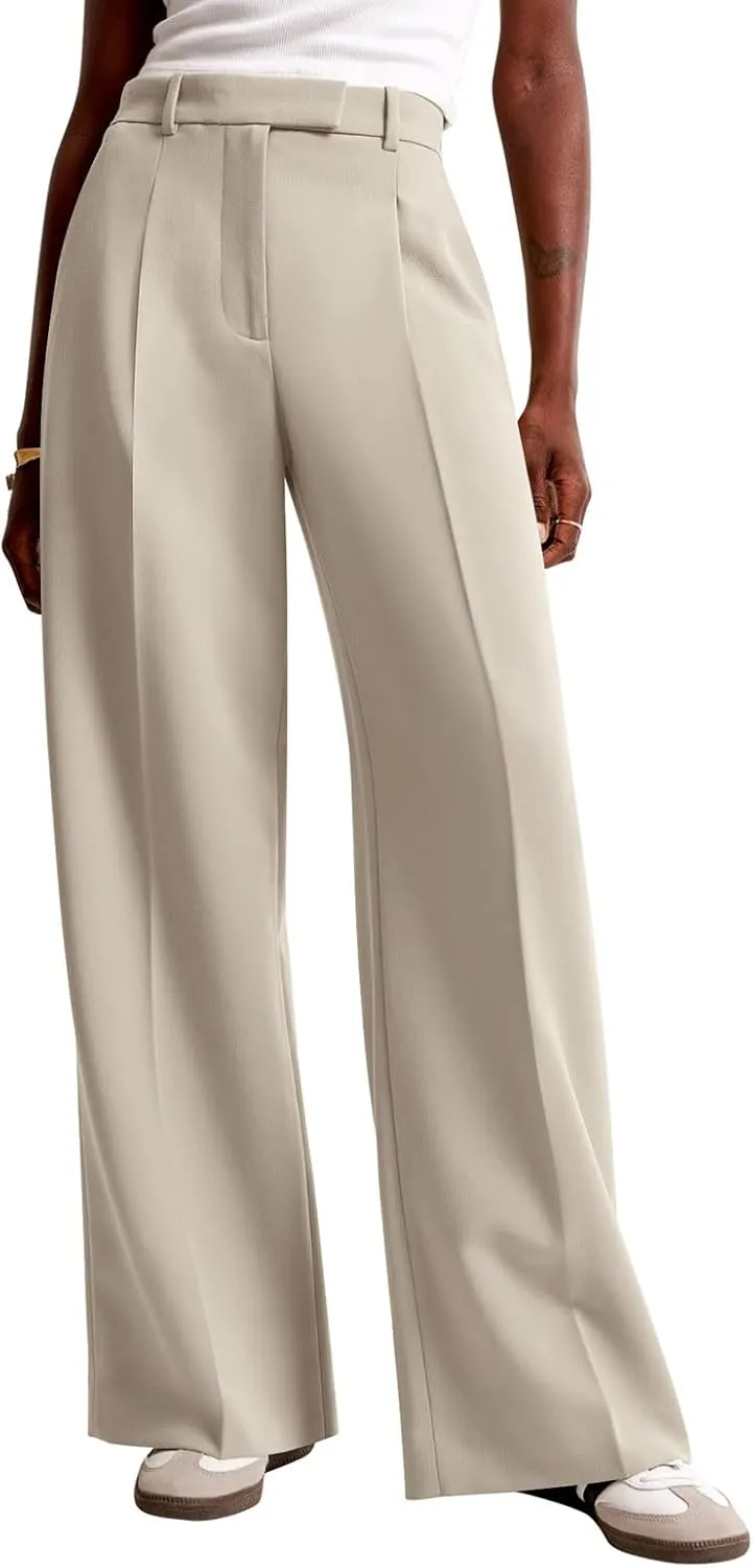 NIMIN Women Wide Leg Pants High Waisted Dressy Work Trousers Business Casual Palazzo Pants with Pockets