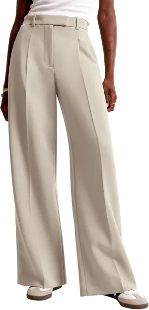 NIMIN Women Wide Leg Pants High Waisted Dressy Work Trousers Business Casual Palazzo Pants with Pockets