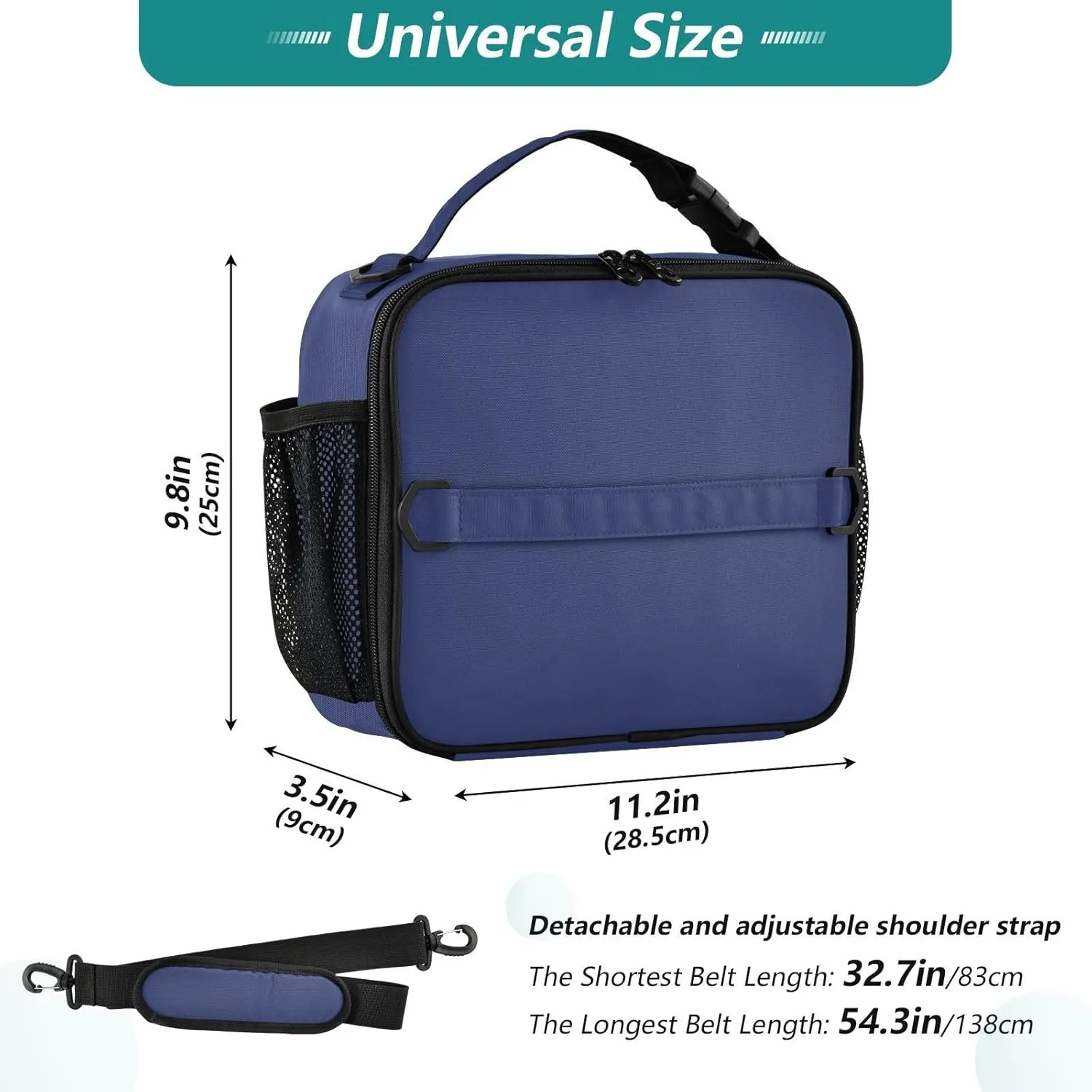Noble Blue Lunch Box Cooler Bag, Reusable Lunch Bags, Lunch Box Bag Kids