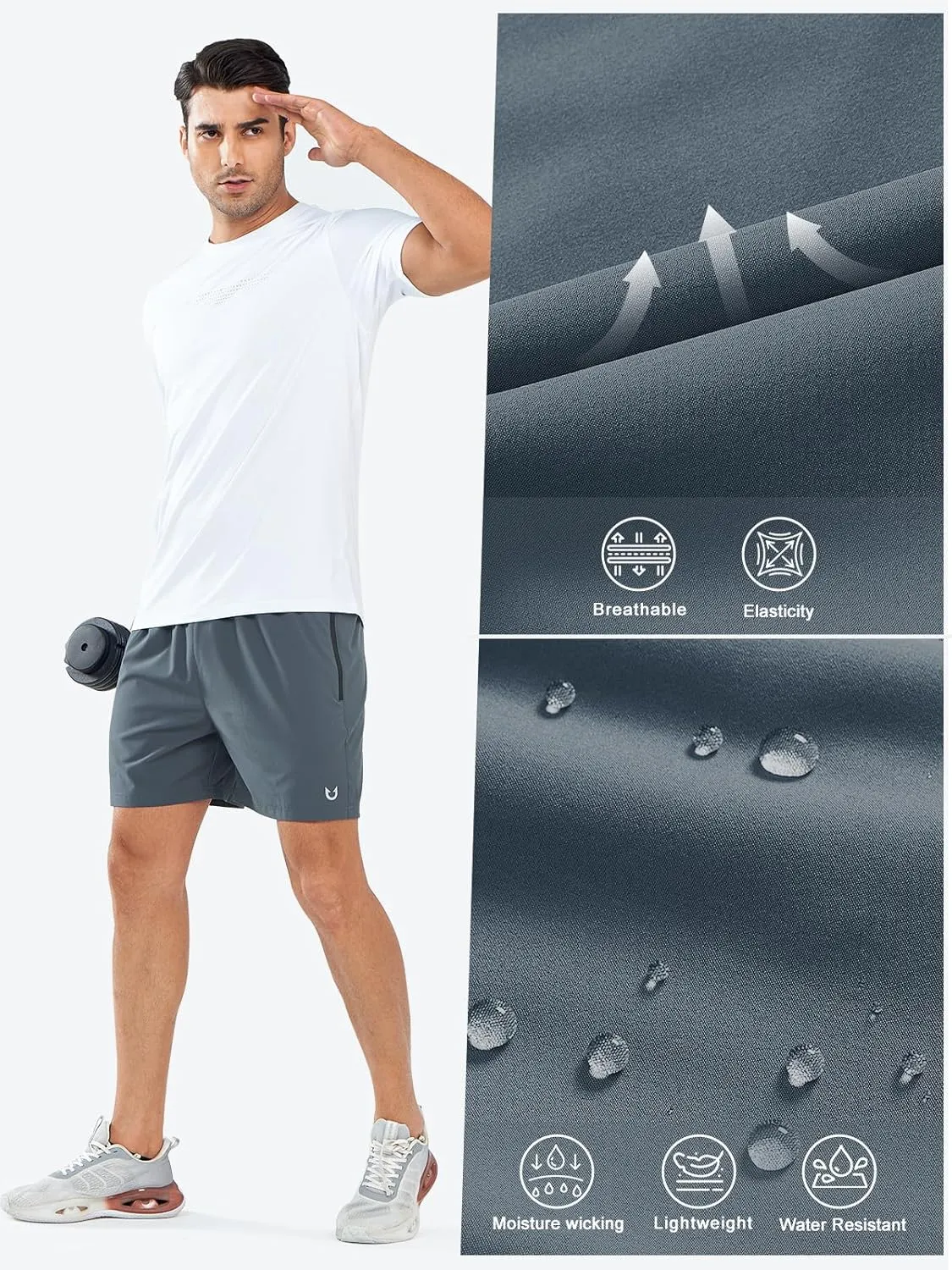 NORTHYARD Men's Athletic Running Shorts Quick Dry Workout Shorts Lightweight Sports Gym Basketball 7"/ 9"/ 5" Hiking Tennis