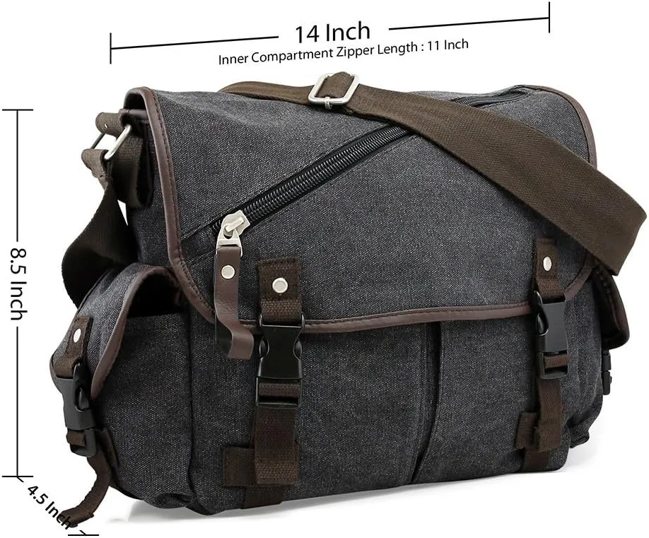 OCT17 Men Messenger Bag College Shoulder Canvas Vintage Crossbody Military Satchel Bag Laptop