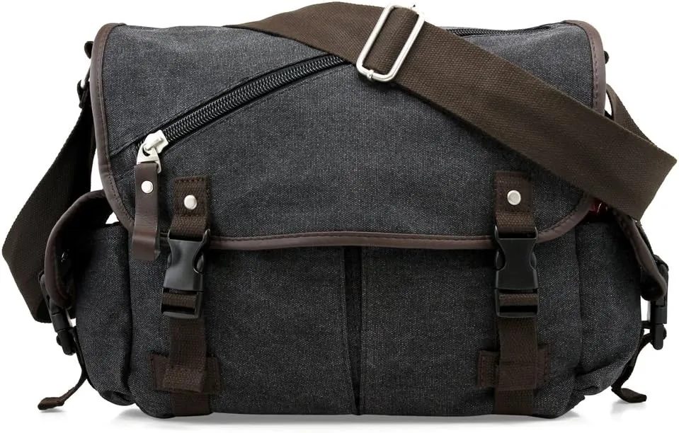 OCT17 Men Messenger Bag College Shoulder Canvas Vintage Crossbody Military Satchel Bag Laptop