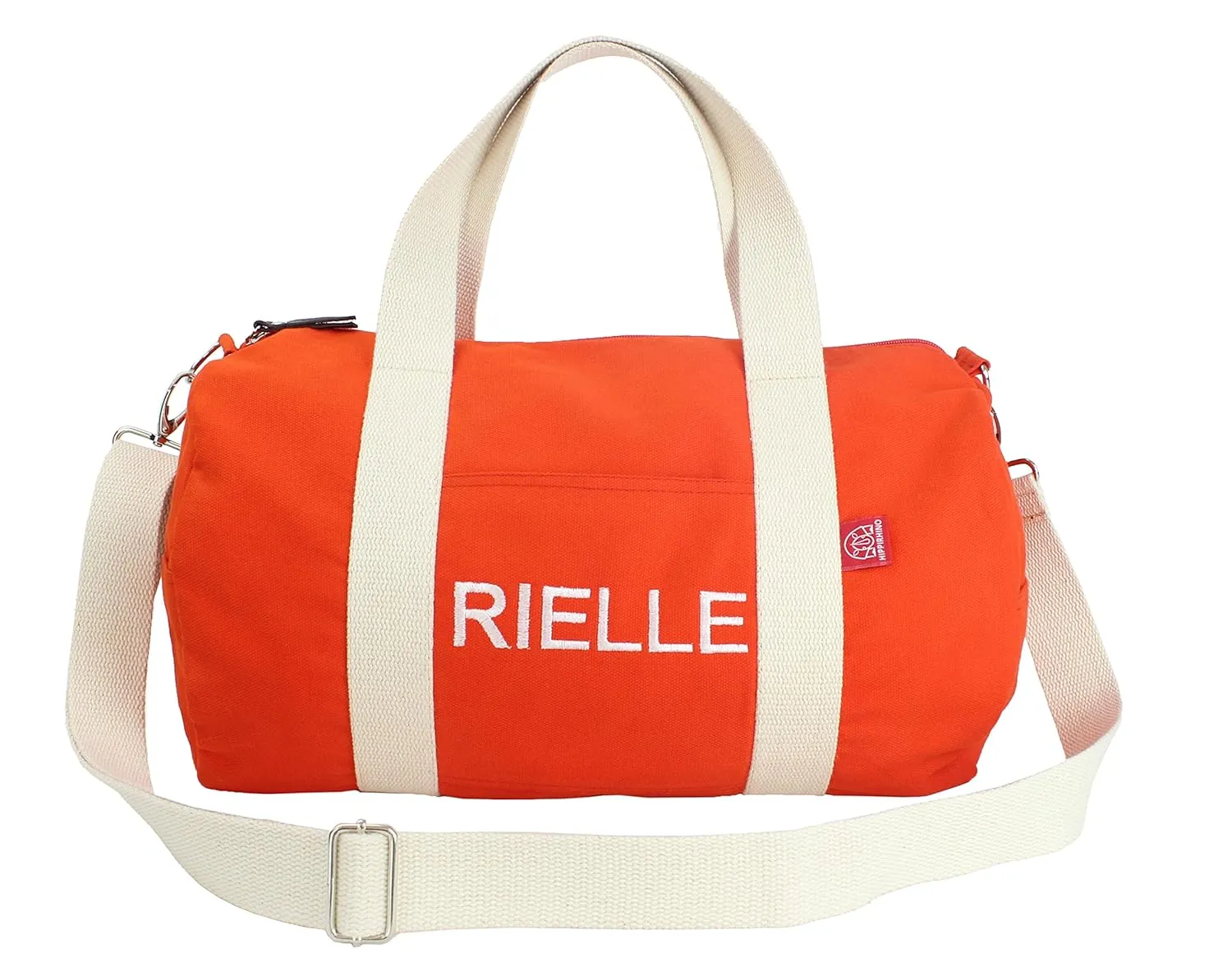 Orange Personalized Duffle, Custom Monogrammed Duffle Bag, Perfect Baby Sports Yoga Gifts, Personalized Travel Gym Bag, Name Initials Bag
