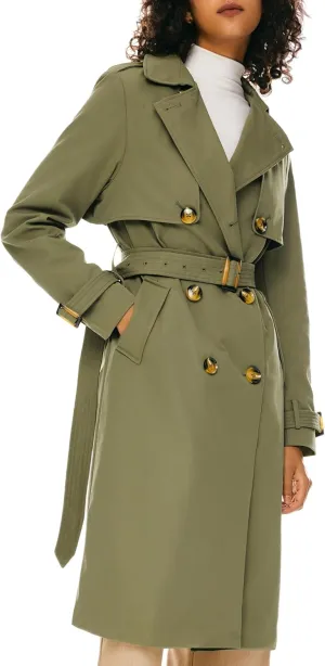 Orolay Women's 3/4 Length Double Breasted Trench Coat Lapel Jacket with Belt