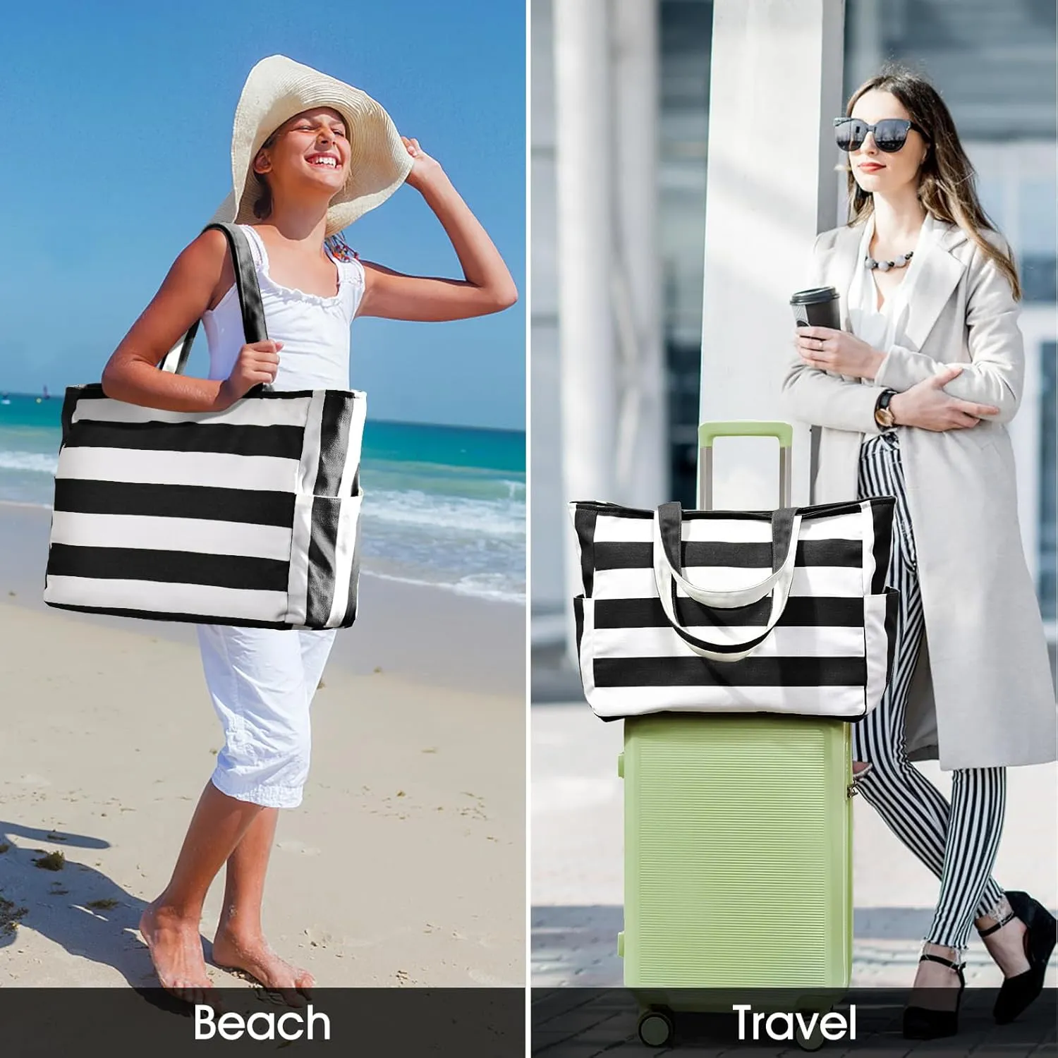 oscaurt Beach Bags for Women Travel Weekender Bag Swim Pool Bag Gifts for Women Travel Beach Essentials