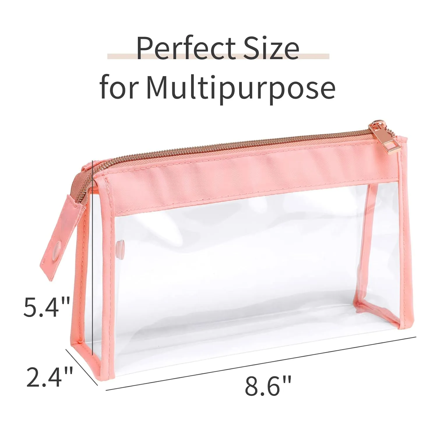 PACKISM Clear Makeup Bags, Perfect Size TSA Approved Toiletry Bag for Travel Size Bottles, Sturdy Clear Pouches with Zipper for Home Storage Organizing, Vacation, Travel Essentials (4 Pack)