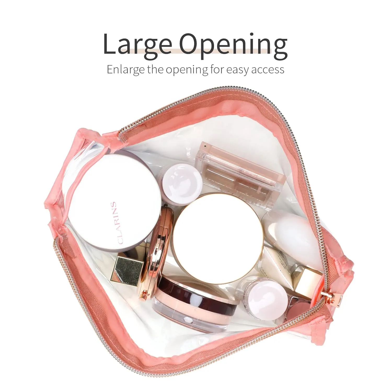 PACKISM Clear Makeup Bags, Perfect Size TSA Approved Toiletry Bag for Travel Size Bottles, Sturdy Clear Pouches with Zipper for Home Storage Organizing, Vacation, Travel Essentials (4 Pack)