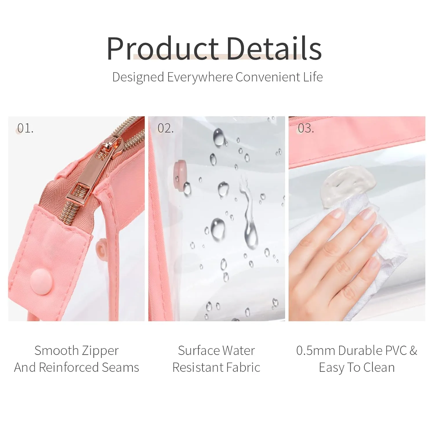 PACKISM Clear Makeup Bags, Perfect Size TSA Approved Toiletry Bag for Travel Size Bottles, Sturdy Clear Pouches with Zipper for Home Storage Organizing, Vacation, Travel Essentials (4 Pack)