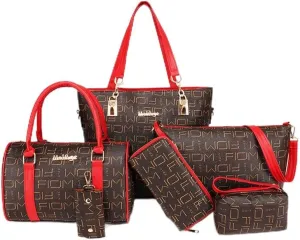 Pahajim 6-Pcs Women Handbag Set: Shoulder, Tote, Satchel, Crossbody, Wallet, Messenger Bags