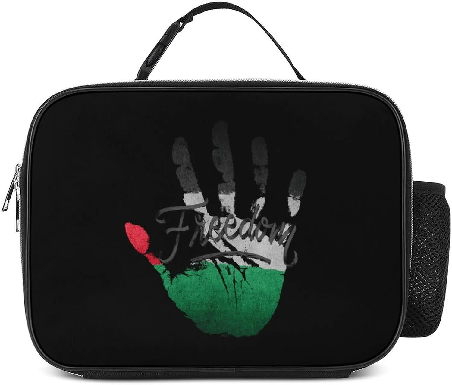 Palestine Freedom Insulated Lunch Bag Cooler Bag Portable Waterproof Lunch Box Adjustable Handbag Meal Tote with Handle