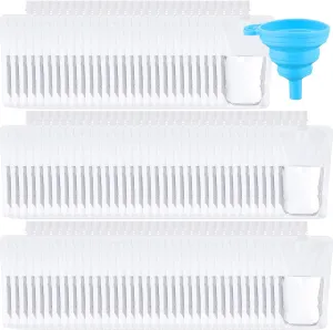 Patelai 300 Pieces Plastic Liquid Pouch Reusable Juice Pouches Travel Water Leak Proof Bags Bulk with Collapsible Silicone Funnel for Travel Outdoor (12 oz)