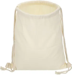 PATIKIL Cotton Drawstring Bags, Cotton Canvas Drawstring Backpack Foldable Sports Gym Bags for Women Men Gym Sports Trip, Beige