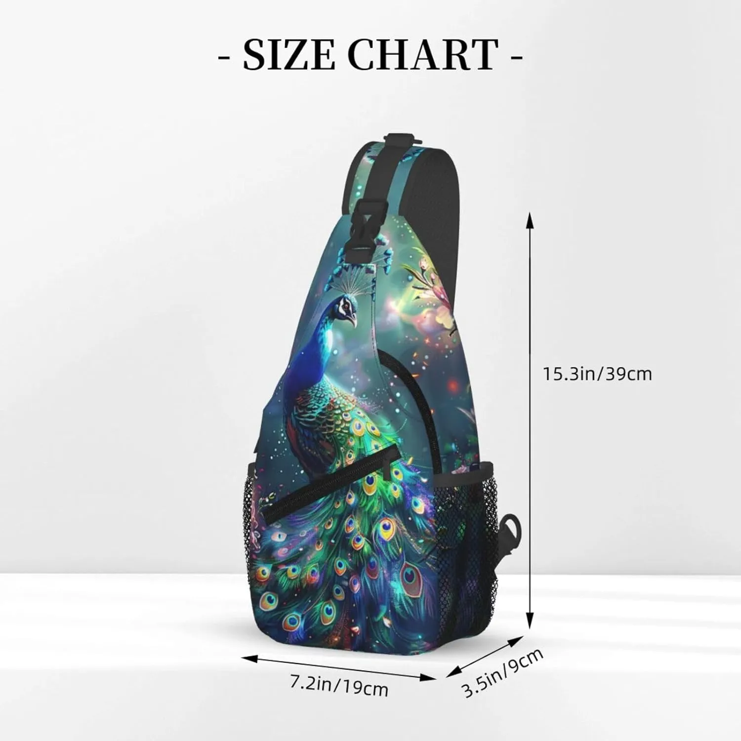 Peacock Sling Bag For Women Men Fashion Backpack Crossbody Beautiful Peacock Shoulder Bag Sling Backpack Chest Bag Travel Hiking Casual Sport Daypack