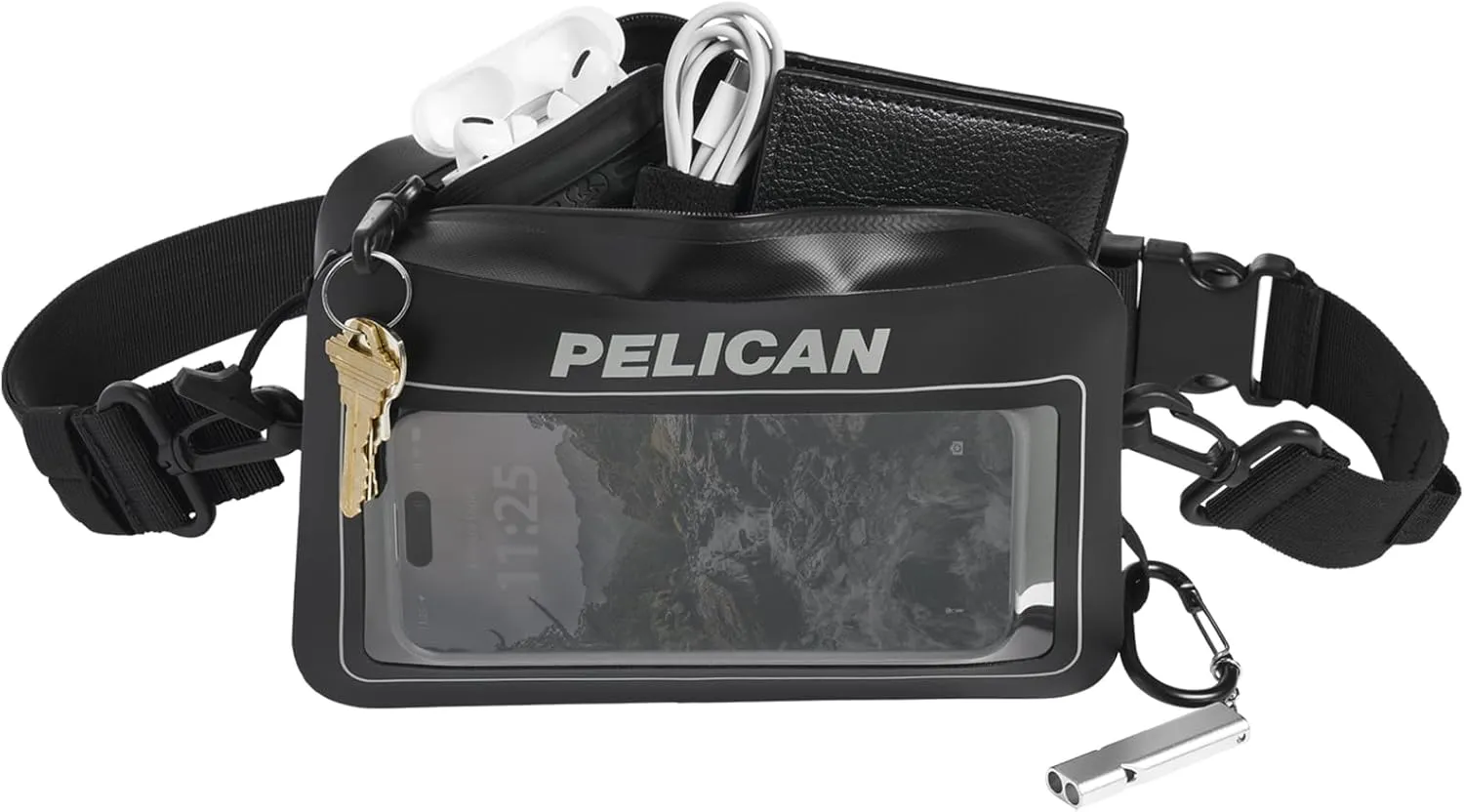 Pelican Marine Waterproof Sling Bag - Crossbody Chest/Shoulder Bag for Men with Adjustable Strap & Touchscreen Compatible Phone Compartment - Travel Daypack for Camping, Hiking, Biking & More